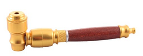 Wood and Gold Aluminium Pipe