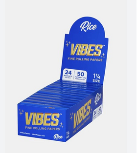 Vibes Blue KS Slim Rice Rolling Papers + Tips