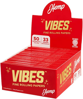 Vibes Red KS Slim Hemp Rolling Papers